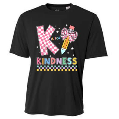 K Is For Kindness Cute Pencil Bow Teacher Be Kind Cooling Performance Crew T-Shirt