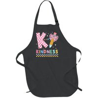 K Is For Kindness Cute Pencil Bow Teacher Be Kind Full-Length Apron With Pockets