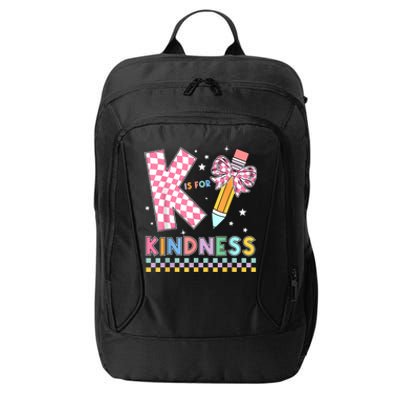 K Is For Kindness Cute Pencil Bow Teacher Be Kind City Backpack