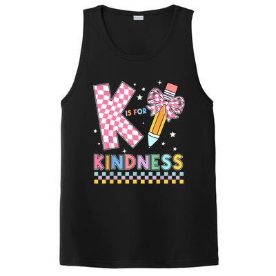 K Is For Kindness Cute Pencil Bow Teacher Be Kind PosiCharge Competitor Tank