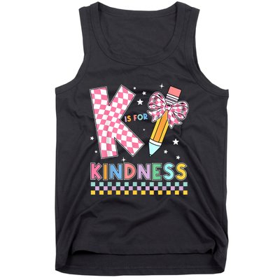 K Is For Kindness Cute Pencil Bow Teacher Be Kind Tank Top