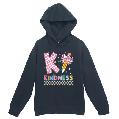 K Is For Kindness Cute Pencil Bow Teacher Be Kind Urban Pullover Hoodie