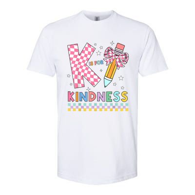 K Is For Kindness Cute Pencil Bow Teacher Be Kind Softstyle CVC T-Shirt