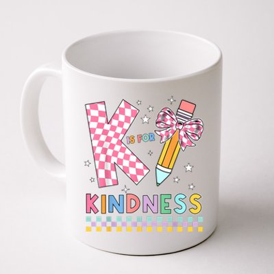 K Is For Kindness Cute Pencil Bow Teacher Be Kind Coffee Mug