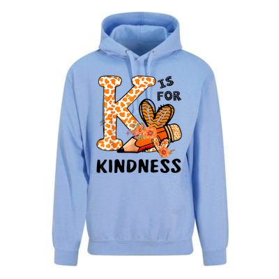 K Is For Kindness Orange Anti Bullying Unity Day Teacher Unisex Surf Hoodie