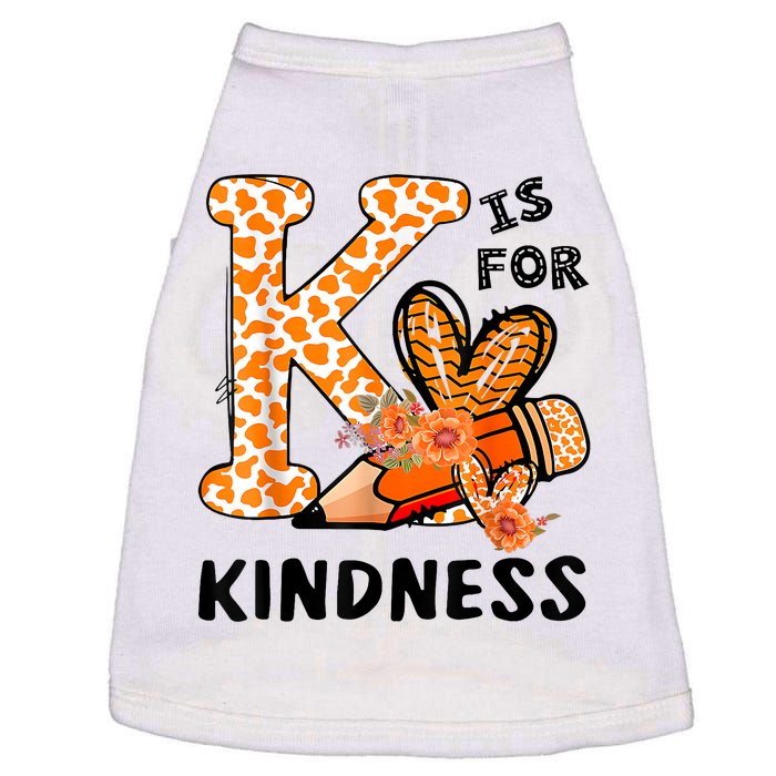 K Is For Kindness Orange Anti Bullying Unity Day Teacher Doggie Tank