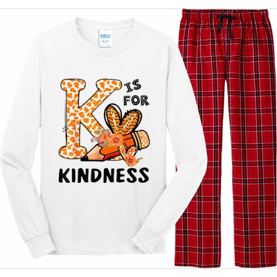 K Is For Kindness Orange Anti Bullying Unity Day Teacher Long Sleeve Pajama Set