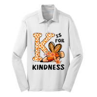 K Is For Kindness Orange Anti Bullying Unity Day Teacher Silk Touch Performance Long Sleeve Polo