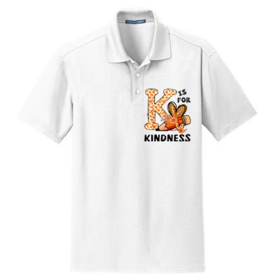 K Is For Kindness Orange Anti Bullying Unity Day Teacher Dry Zone Grid Polo