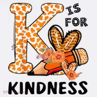 K Is For Kindness Orange Anti Bullying Unity Day Teacher Women's V-Neck T-Shirt