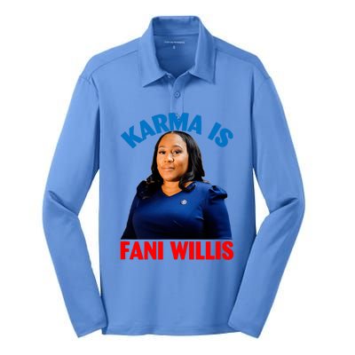 Karma Is Fani Willis Silk Touch Performance Long Sleeve Polo