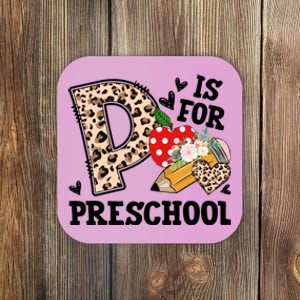 K Is For Preschool Leopard Back To School Teacher Students Funny Gift Coaster