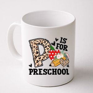 K Is For Preschool Leopard Back To School Teacher Students Funny Gift Coffee Mug