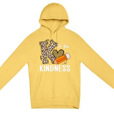 K Is For Kindness Orange Anti Bullying Unity Day Teacher Premium Pullover Hoodie