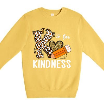 K Is For Kindness Orange Anti Bullying Unity Day Teacher Premium Crewneck Sweatshirt