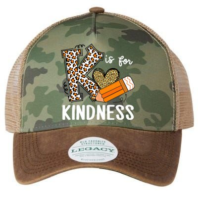 K Is For Kindness Orange Anti Bullying Unity Day Teacher Legacy Tie Dye Trucker Hat