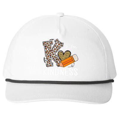 K Is For Kindness Orange Anti Bullying Unity Day Teacher Snapback Five-Panel Rope Hat