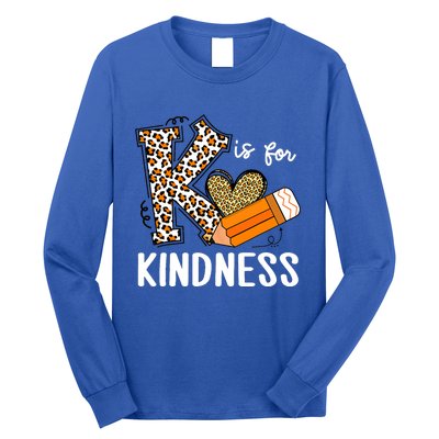 K Is For Kindness Orange Anti Bullying Unity Day Teacher Long Sleeve Shirt