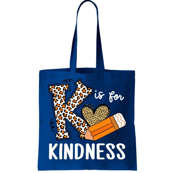 K Is For Kindness Orange Anti Bullying Unity Day Teacher Tote Bag