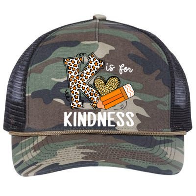 K Is For Kindness Orange Anti Bullying Unity Day Teacher Retro Rope Trucker Hat Cap