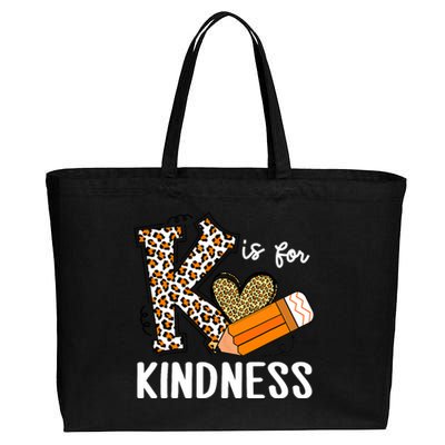 K Is For Kindness Orange Anti Bullying Unity Day Teacher Cotton Canvas Jumbo Tote