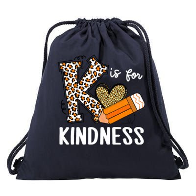 K Is For Kindness Orange Anti Bullying Unity Day Teacher Drawstring Bag