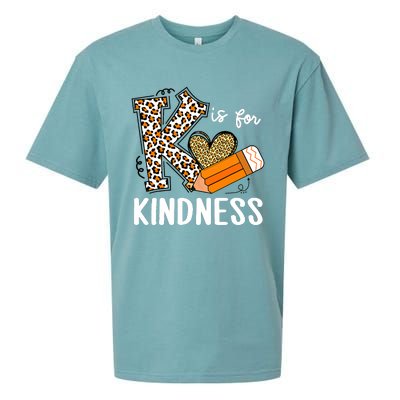 K Is For Kindness Orange Anti Bullying Unity Day Teacher Sueded Cloud Jersey T-Shirt