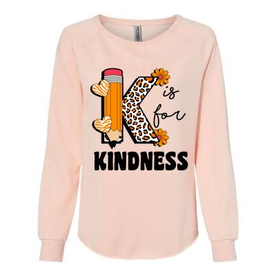 K Is For Kindness Orange Anti Bullying Unity Day Teacher Womens California Wash Sweatshirt