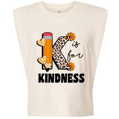 K Is For Kindness Orange Anti Bullying Unity Day Teacher Garment-Dyed Women's Muscle Tee