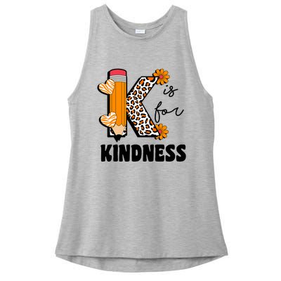 K Is For Kindness Orange Anti Bullying Unity Day Teacher Ladies PosiCharge Tri-Blend Wicking Tank