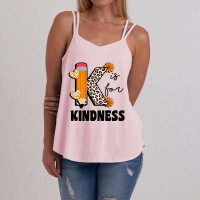 K Is For Kindness Orange Anti Bullying Unity Day Teacher Women's Strappy Tank