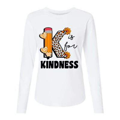 K Is For Kindness Orange Anti Bullying Unity Day Teacher Womens Cotton Relaxed Long Sleeve T-Shirt