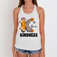 K Is For Kindness Orange Anti Bullying Unity Day Teacher Women's Knotted Racerback Tank