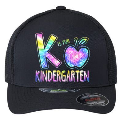 K Is For Kindergarten Teacher Tie Dye Back to School Kinder Flexfit Unipanel Trucker Cap