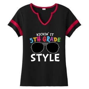 Kickin It Fifth Grade Style Cute 5Th Grade Gift Ladies Halftime Notch Neck Tee