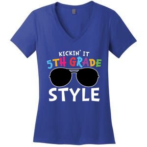 Kickin It Fifth Grade Style Cute 5Th Grade Gift Women's V-Neck T-Shirt