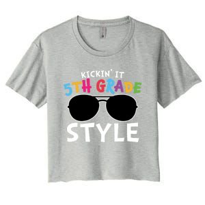 Kickin It Fifth Grade Style Cute 5Th Grade Gift Women's Crop Top Tee