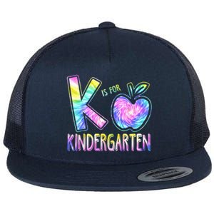 K Is For Kindergarten Teacher Tie Dye Back to School Kinder Flat Bill Trucker Hat