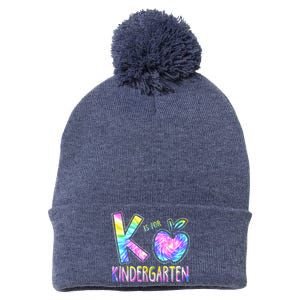 K Is For Kindergarten Teacher Tie Dye Back to School Kinder Pom Pom 12in Knit Beanie