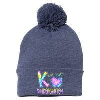 K Is For Kindergarten Teacher Tie Dye Back to School Kinder Pom Pom 12in Knit Beanie