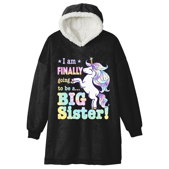 Kids Im Finally Going To Be A Big Sister Unicorn Hooded Wearable Blanket