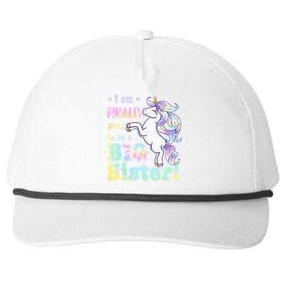 Kids Im Finally Going To Be A Big Sister Unicorn Snapback Five-Panel Rope Hat