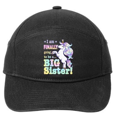 Kids Im Finally Going To Be A Big Sister Unicorn 7-Panel Snapback Hat