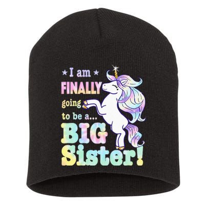 Kids Im Finally Going To Be A Big Sister Unicorn Short Acrylic Beanie