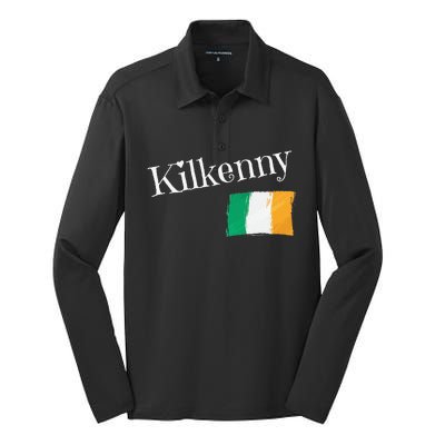 Kilkenny Ireland Flag Irish City Saint Patrick's Day Silk Touch Performance Long Sleeve Polo