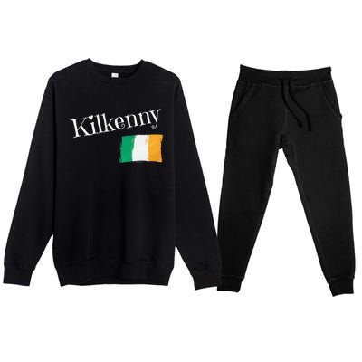 Kilkenny Ireland Flag Irish City Saint Patrick's Day Premium Crewneck Sweatsuit Set