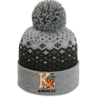 K Is For Kindness Orange Anti Bullying Unity Day The Baniff Cuffed Pom Beanie