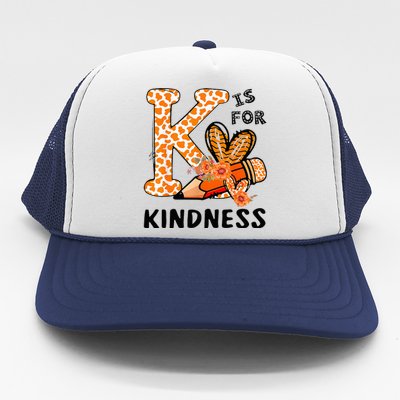 K Is For Kindness Orange Anti Bullying Unity Day Trucker Hat