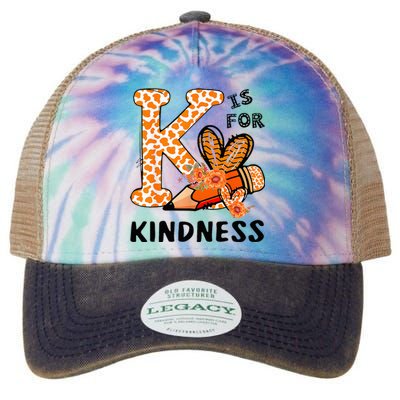 K Is For Kindness Orange Anti Bullying Unity Day Legacy Tie Dye Trucker Hat