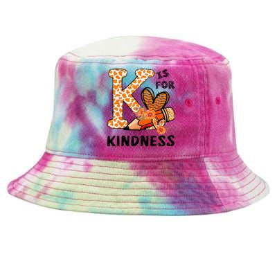 K Is For Kindness Orange Anti Bullying Unity Day Tie-Dyed Bucket Hat